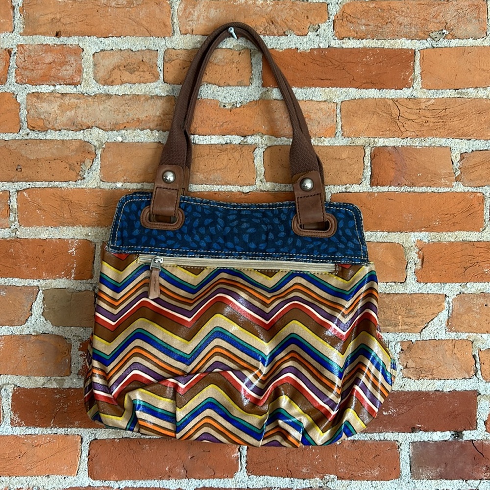 Fossil Key-Per Purse Colorful Chevron Animal Prin… - image 4